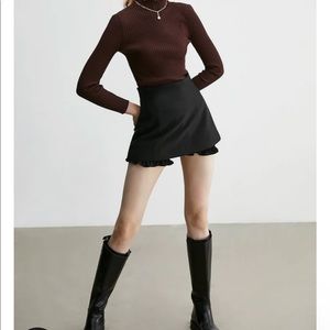 Brown Mock-neck Sweater